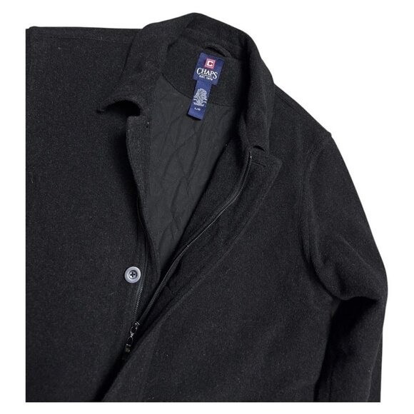 CHAPS WOOL Luxury Designer Business Casual Pea Coat Mens Large - Picture 4 of 5